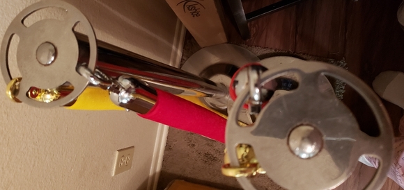 Stanchions with 2 Crown control ropes